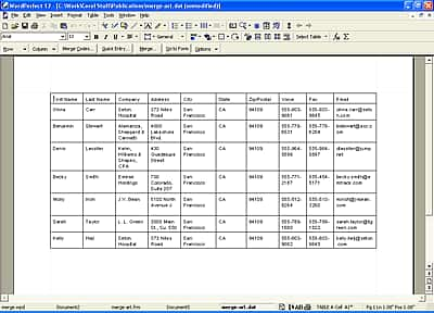 Placing merge data